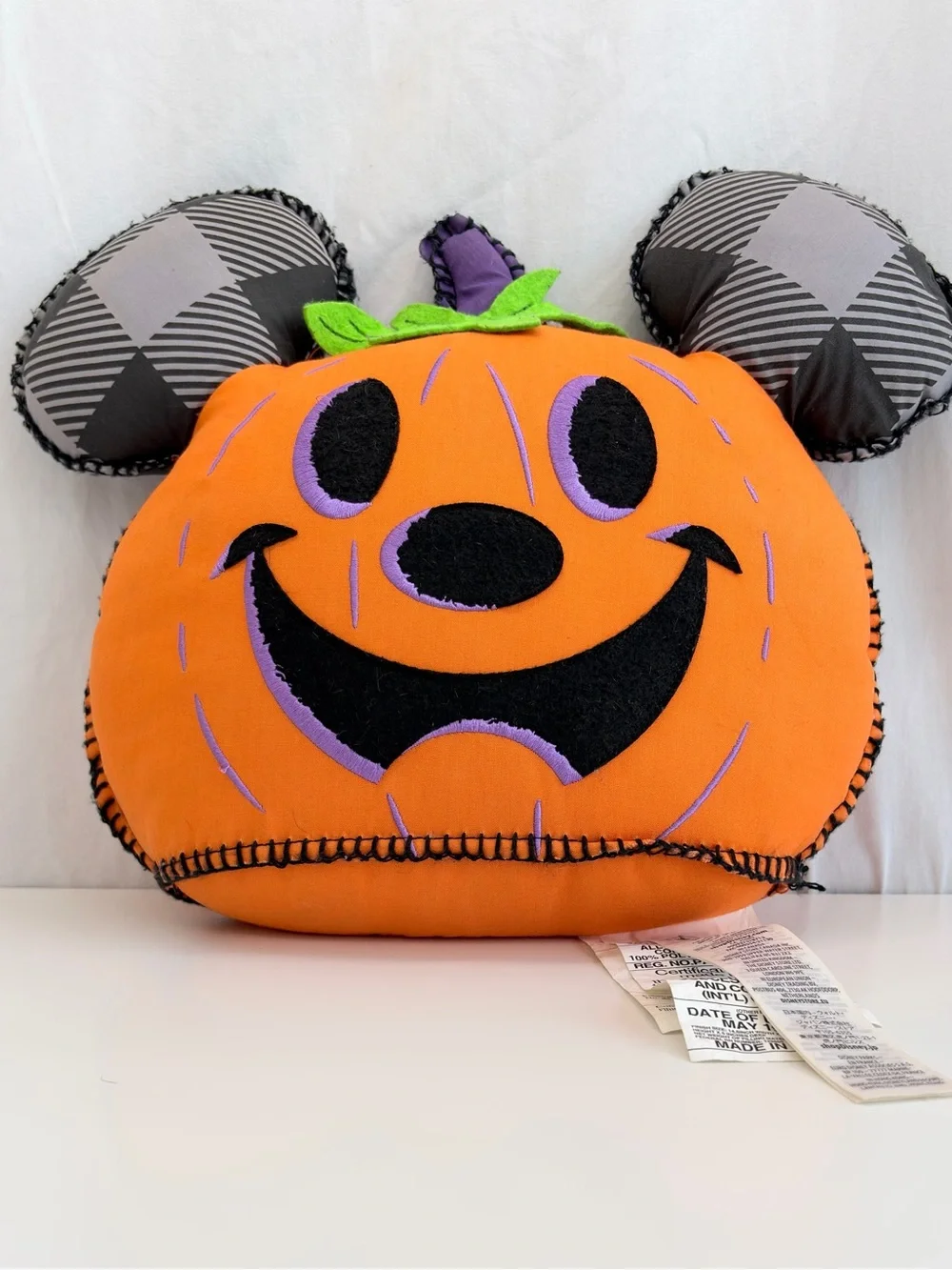 Disney Parks Mickey Mouse Jack O' Lantern Hey Pumpkin Plush Pillow Halloween ’21